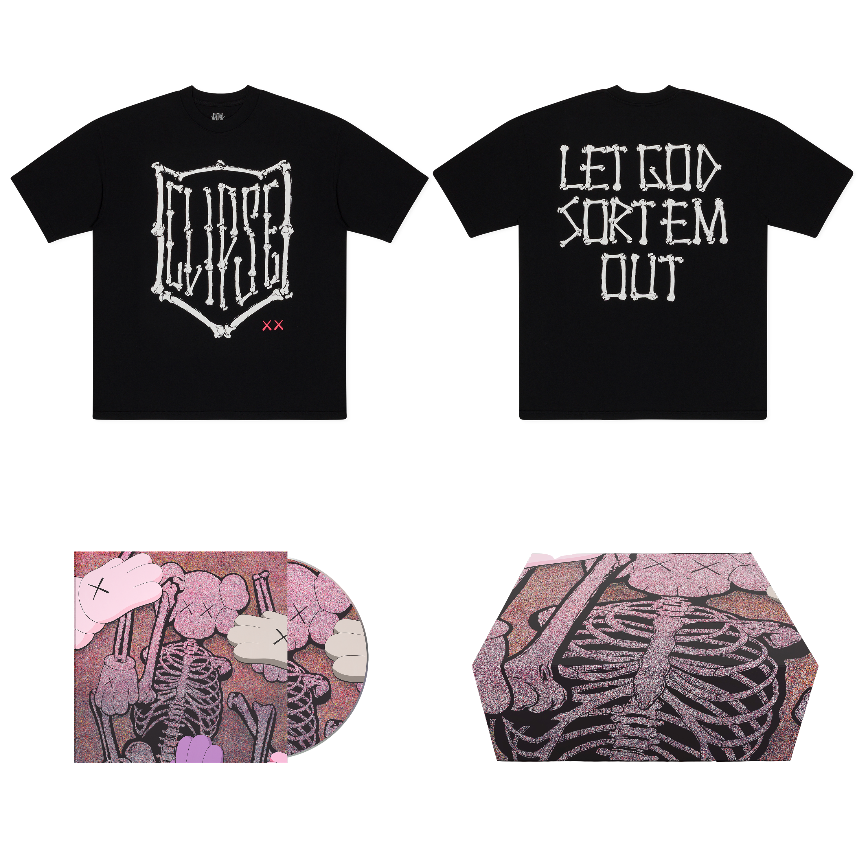KAWS X CLIPSE LET GOD SORT EM OUT TEE BOX SET 5 – Clipse KAWS X CLIPSE LET GOD SORT EM OUT TEE BOX SET 5 – Clipse