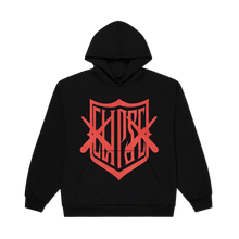 Load image into Gallery viewer, KAWS X CLIPSE SHIELD HOODIE (BLACK/RED)