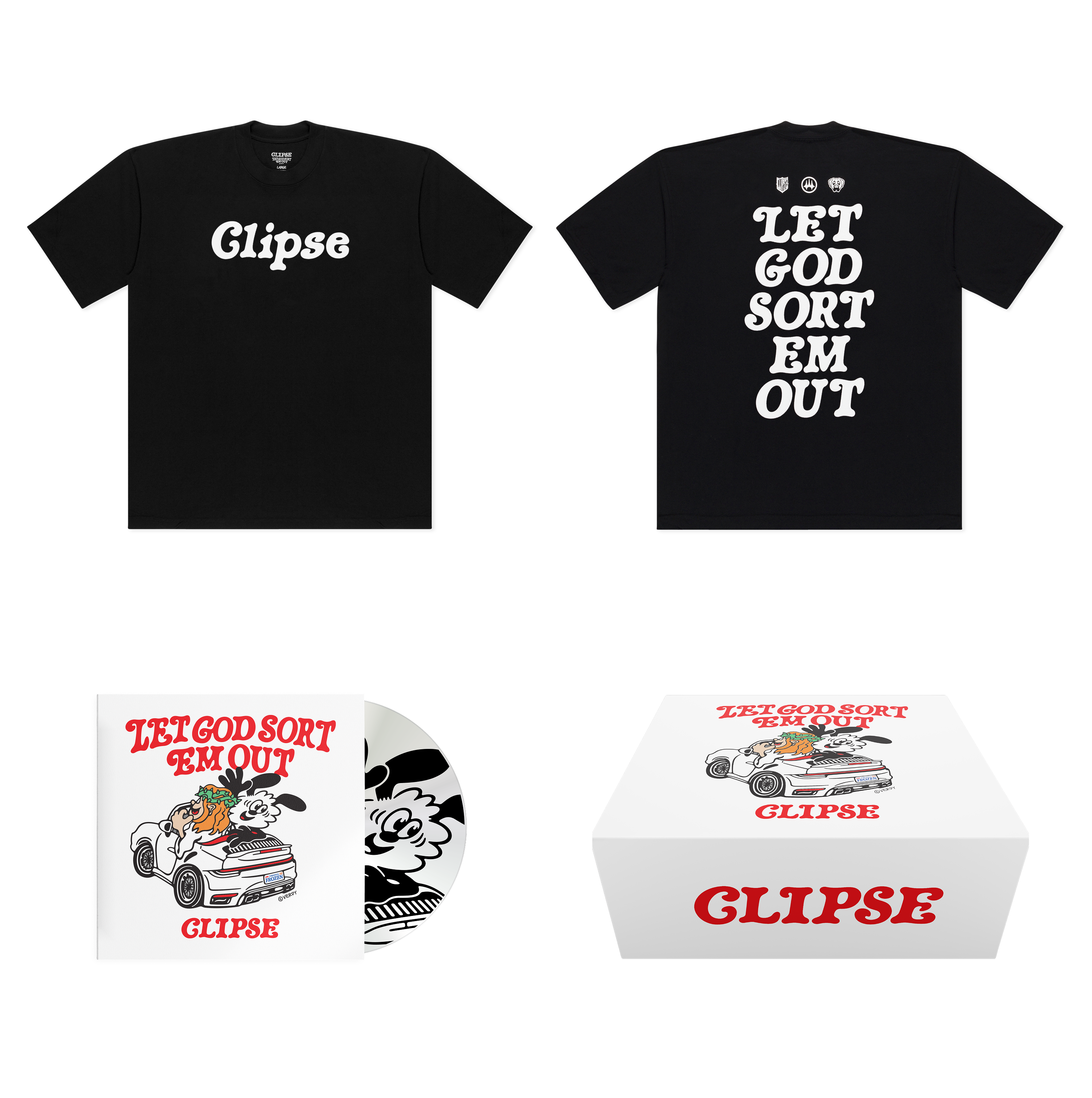 洋楽 CLIPSE LET GOD SORT EM OUT TEE BOX SET 2 KAWS X CLIPSE LET GOD SORT EM OUT TEE BOX SET 2 – Clipse