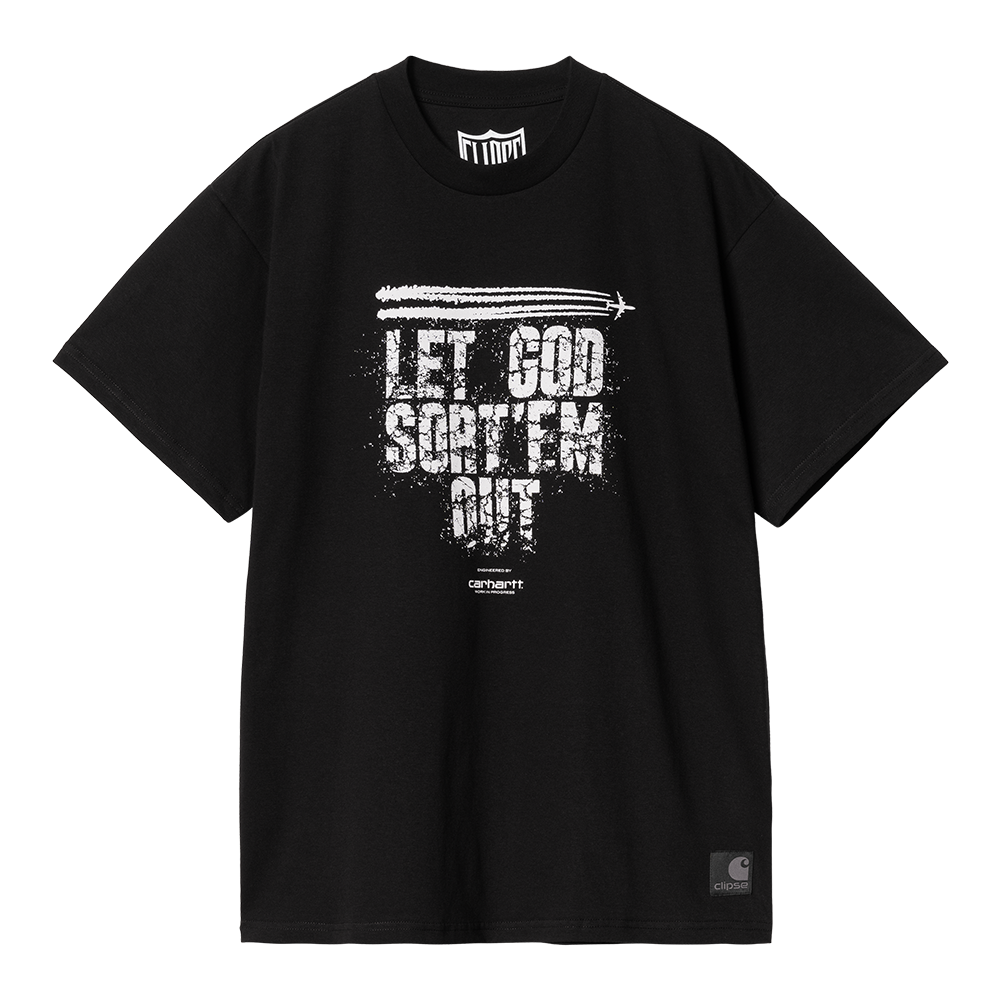CARHARTT WIP X CLIPSE LET GOD SORT EM OUT T-SHIRT (BLACK)