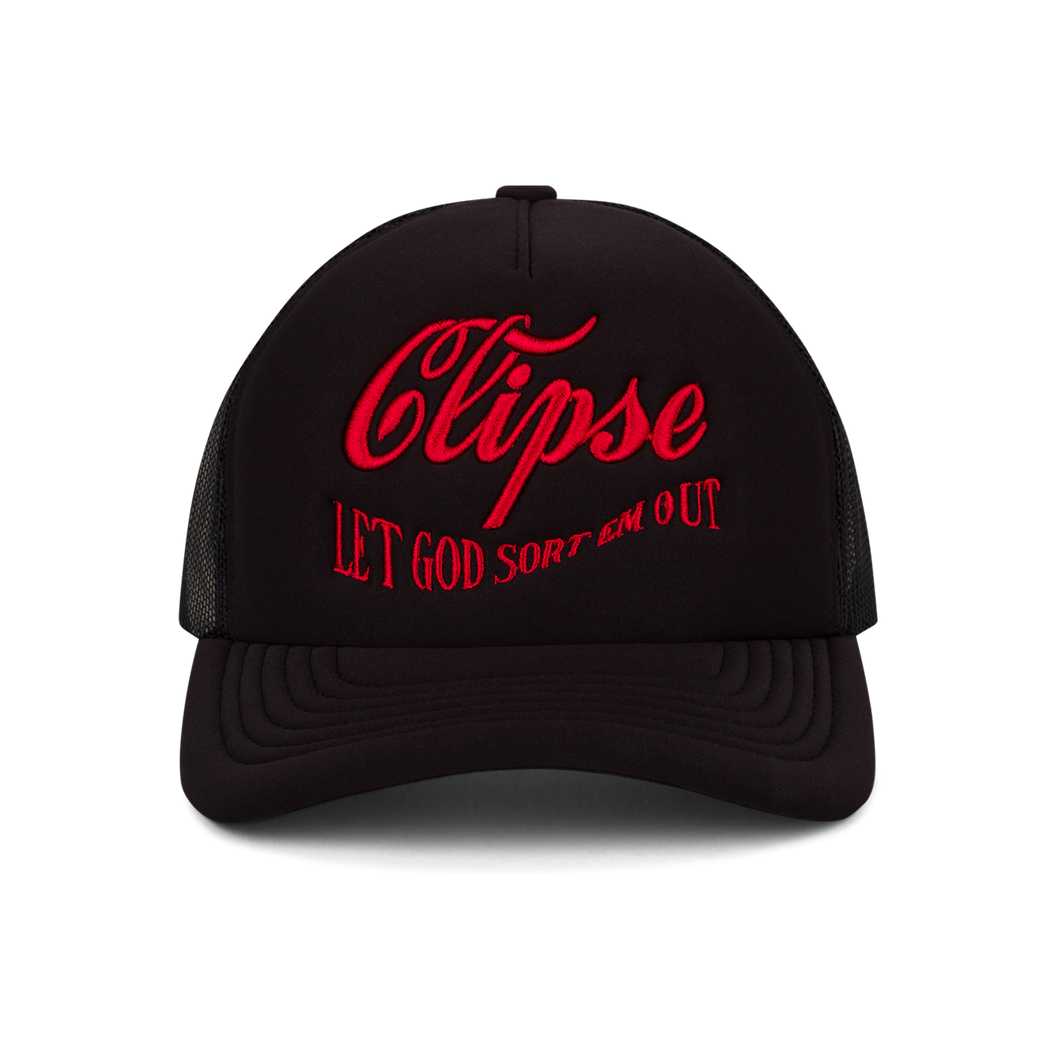 DENIM TEARS X CLIPSE TRUCKER HAT (BLACK)