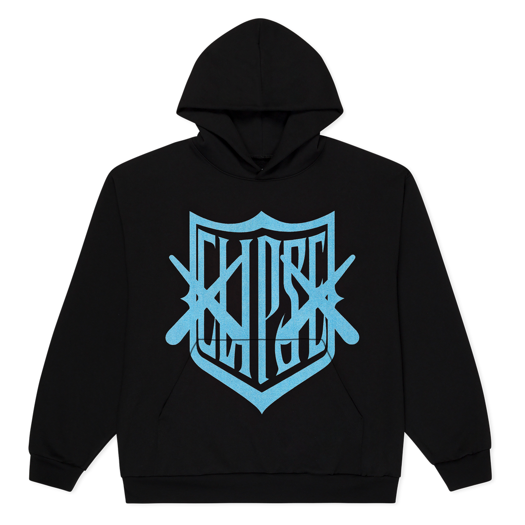 KAWS X CLIPSE SHIELD HOODIE (BLACK/BLUE)