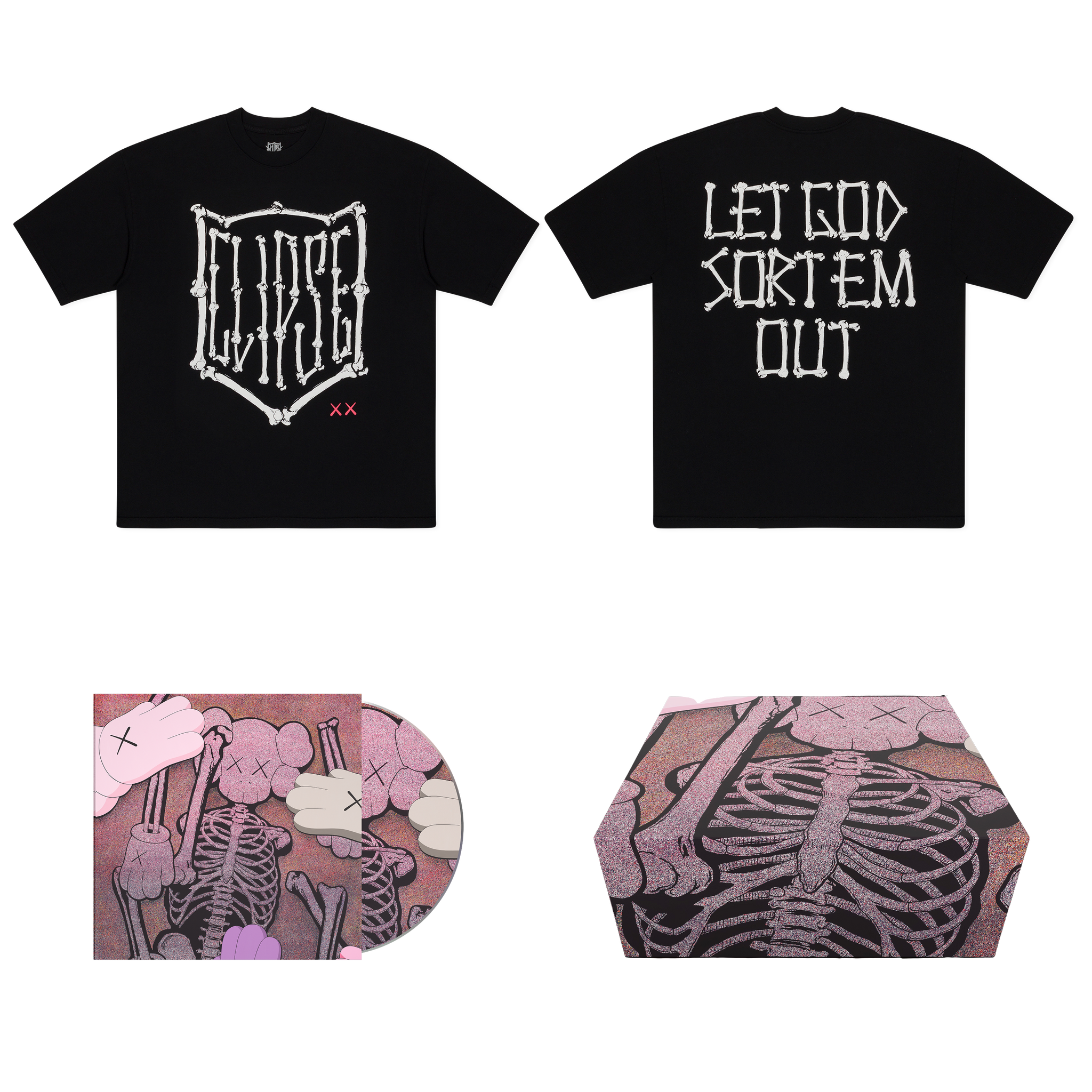 KAWS X CLIPSE LET GOD SORT EM OUT TEE BOX SET 5 – Clipse